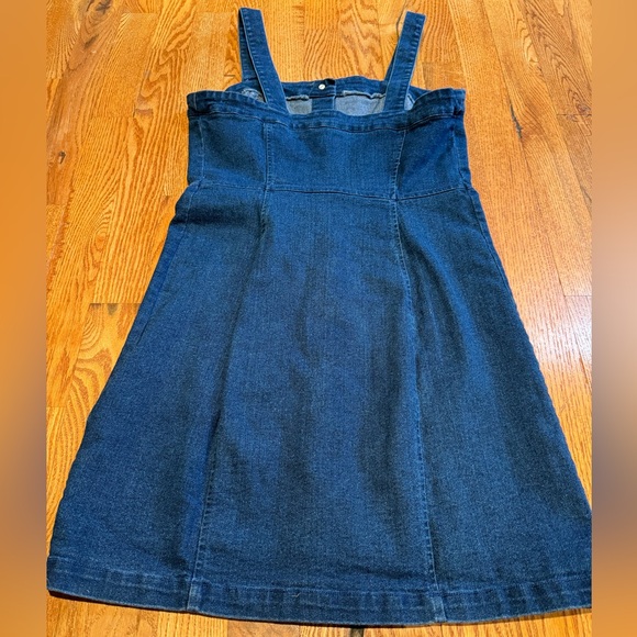 Belle Tweed denim button up dress vintage size M - Picture 3 of 4